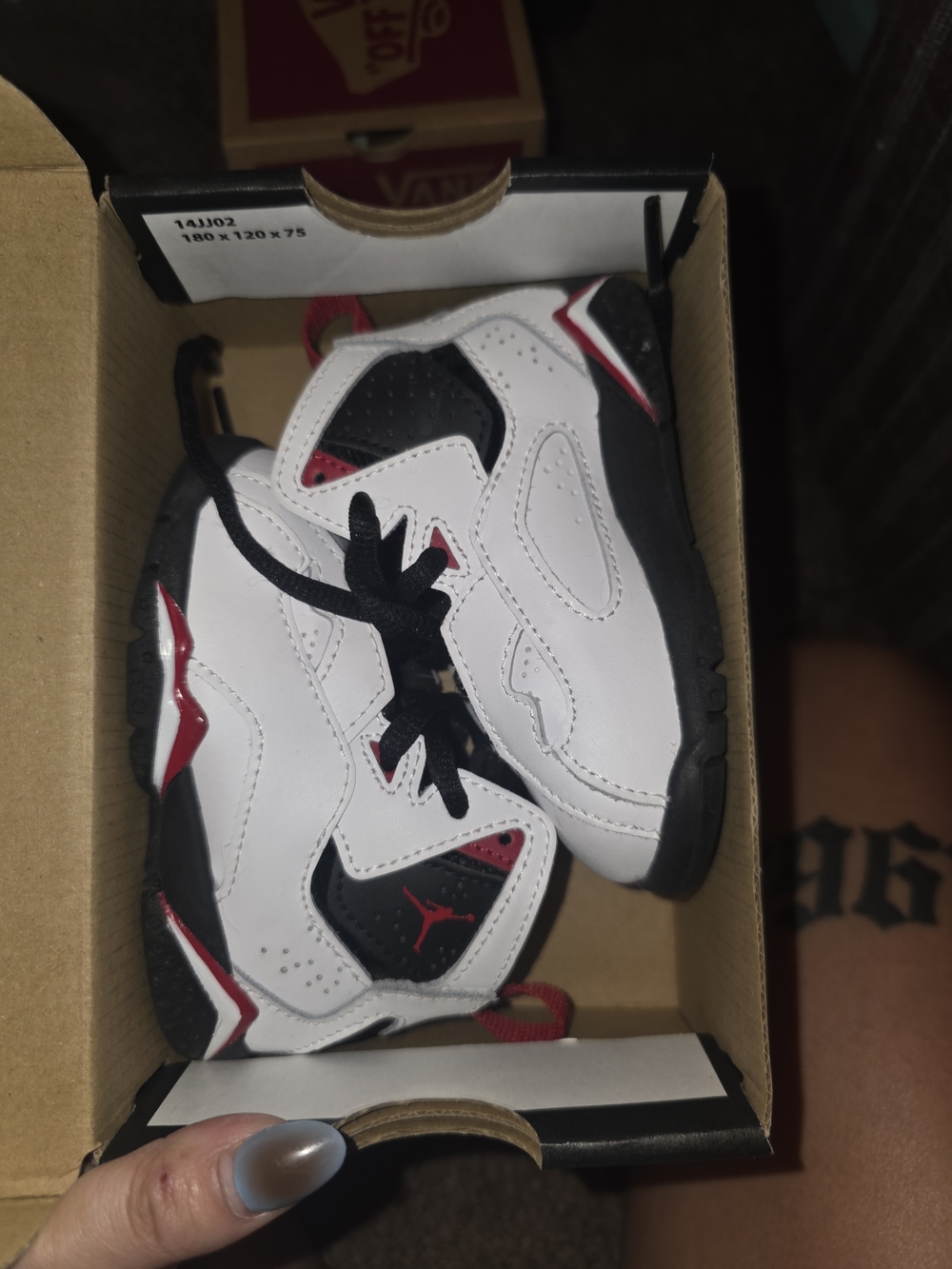Jordan Kids White Black Red Retro Basketball Sneakers